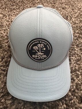 Rip Curl Hydro Elite FlexFit Hat Blue Lagoon Snapback Rip Curl Light Blue Patch